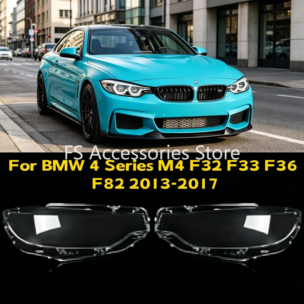 Für BMW 4er Serie M4 F32 F33 F36 F82 2013 2014 2015 2016 2017 Auto Scheinwerfer-Linsenabdeckung Links/Rechts Frontscheinwerfer Lampenschirm