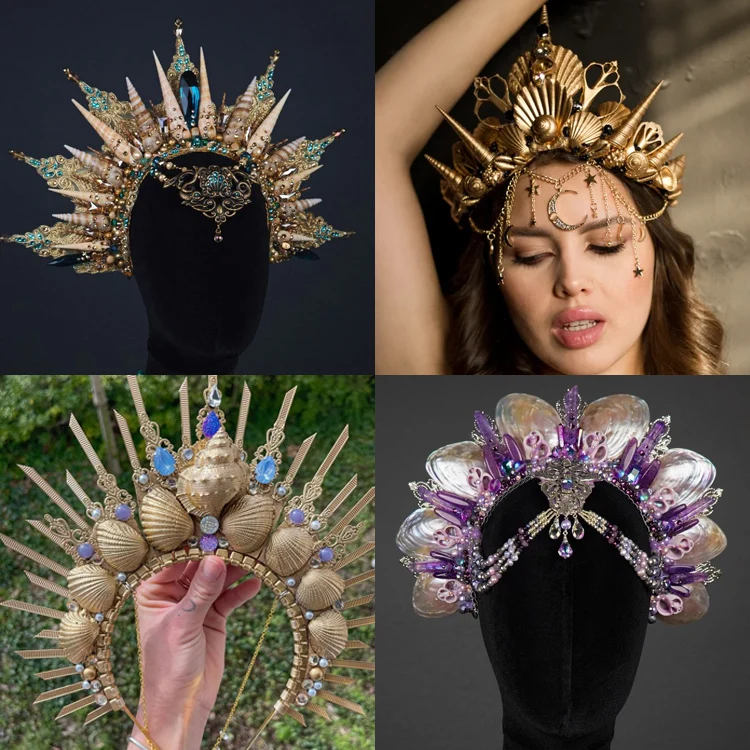 custom-crown-headgear-children's-adult-princess-style-luxury-conch-colorful-shell-headgear-ocean-style-mermaid-hair-accessories