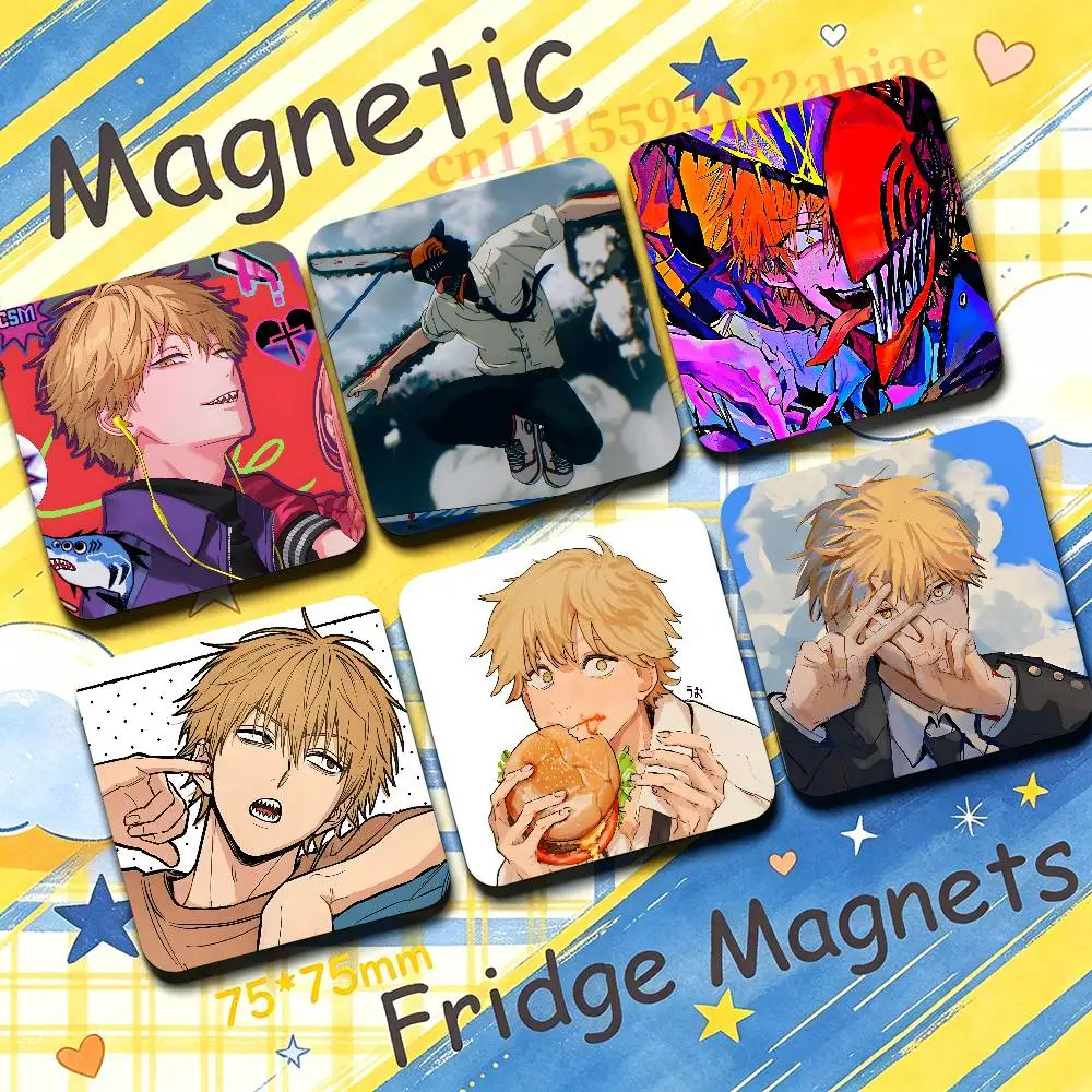 D-Denji C-Chainsaw Man Fridge Magnetic Magnet PVC Memorial Decor for Family Friends Students Adults