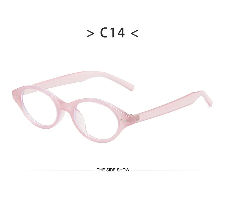 Kleine ovale Brillengestelle mit klaren Gläsern, süßes Süßigkeiten-Kostüm, dekorative Computerbrille, Damen-Sonnenbrille – Detail 20