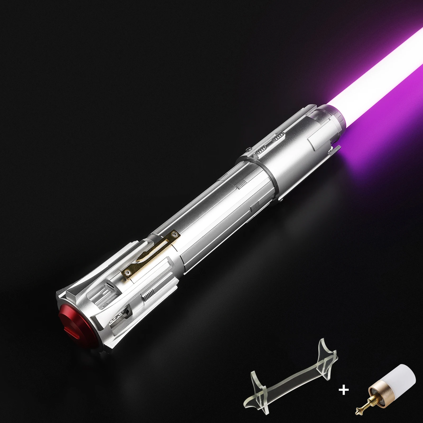 

DamienSaber Ben Solo Saber Proffie Heavy Dueling Lightsaber Metal Hilt Sensitive Smooth Swing Light Sword with 12 Sound Fonts