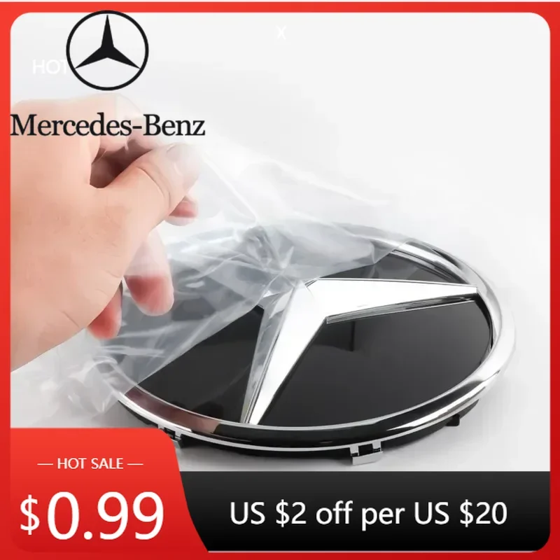 

Автомобильная наклейка 3D 185 мм 205 мм, передняя решетка, звездный логотип, эмблема, значок, автоаксессуары для Mercedes-Benz C/B/E Class W206 W253 W213 GLC