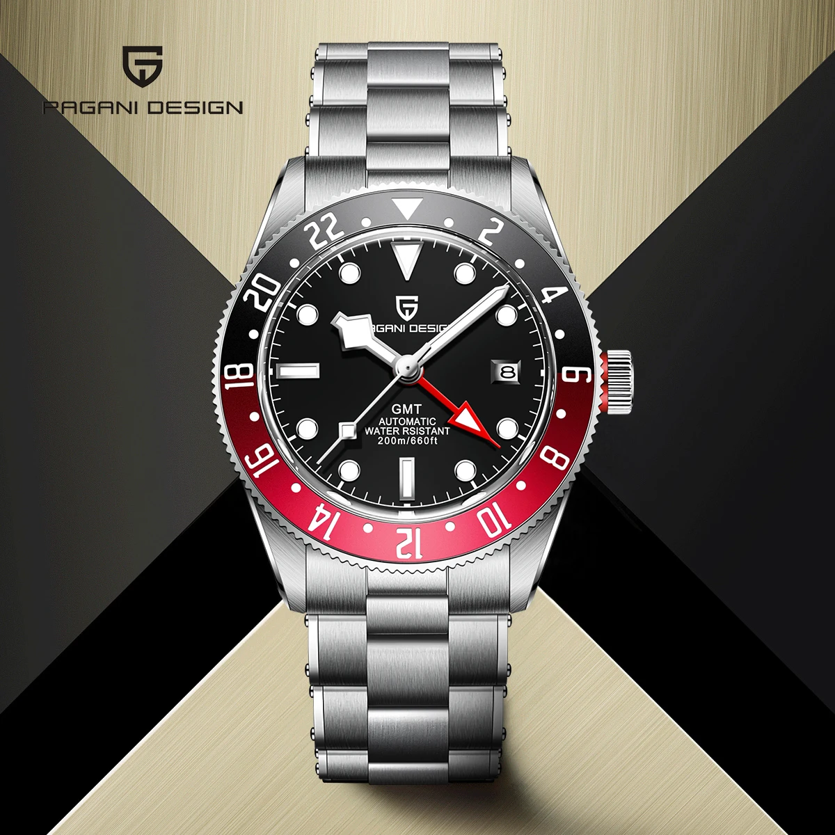 PAGANI DESIGN GMT ساعات رجالية 2026 ساعة يد ميكانيكية جديدة ساعة أوتوماتيكية للرجال إطار سيراميك AR ساعة مضيئة من الياقوت #1