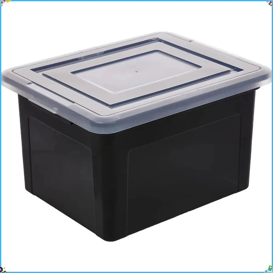 

Plastic File Box with Lid, Letter/Legal File Organizer - Portable Document Storage for Office & Home