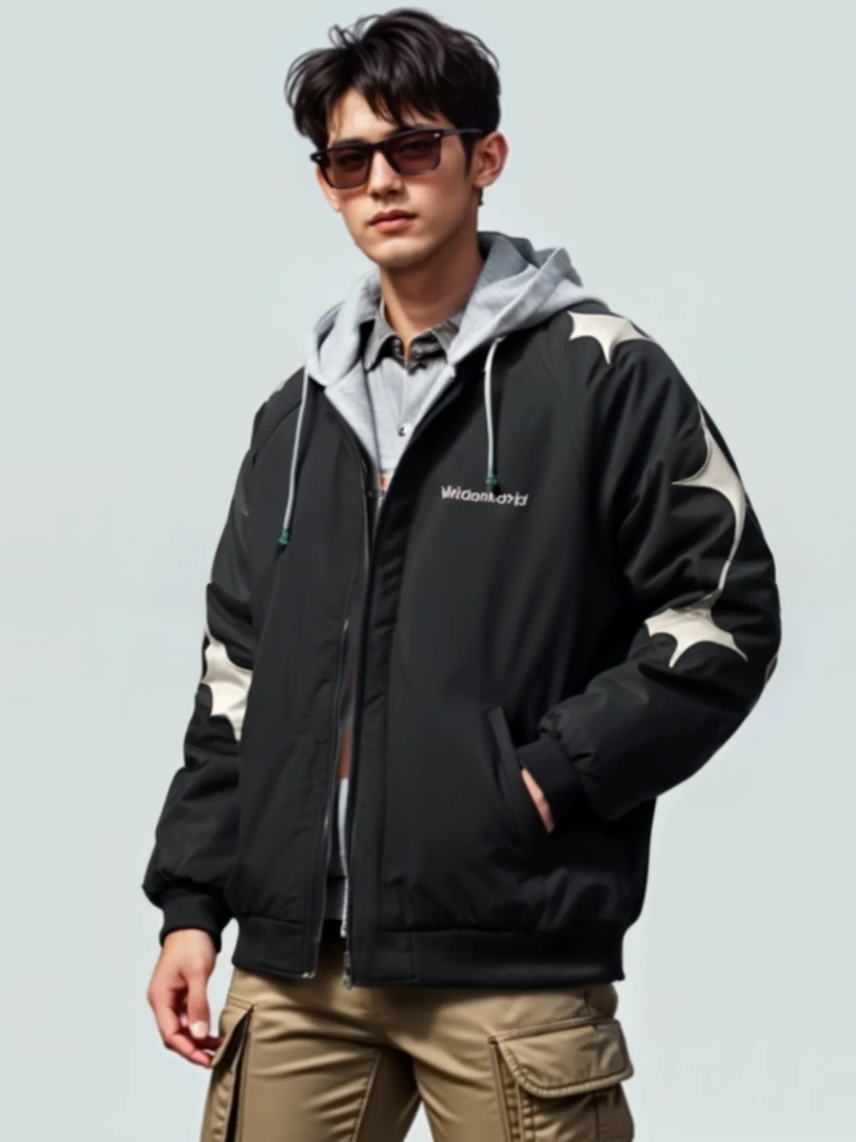 

Американская куртка-бомбер с вышивкой, повседневная, из хлопка, для мужчин и женщин, унисекс, верхняя одежда для пар, из утолщенного полиэстера