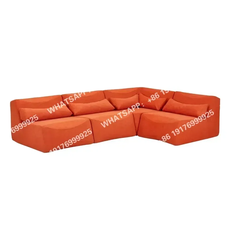 Customized Order Upholstered Fabric Modular Sofa Living Room Multiperson Sofa Set Vacuum Packed Sponge Foam Sofa Set