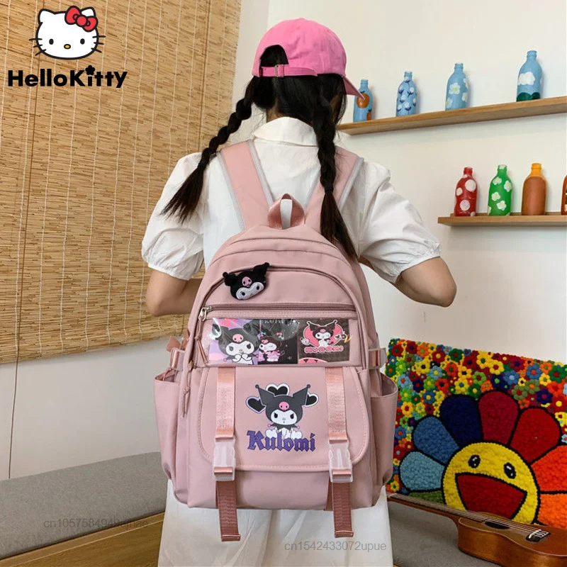 Sanrio Hoạt Hình Kuromi Công Suất Lớn Ba Lô Đi Học Túi Cho Bé Gái Nữ Ví Cầm Tay Nữ Thời Trang Hàn Quốc Y2k Sinh Viên Ba Lô