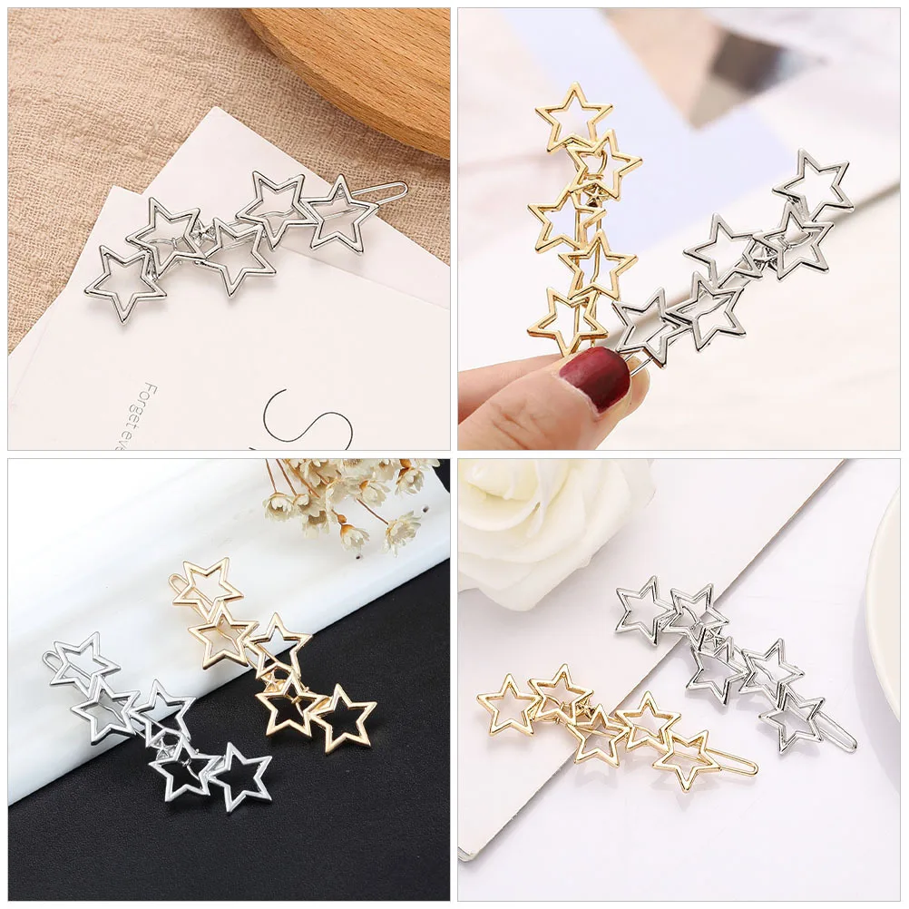 

6Pcs Cluster Star Hair Pins Styling Accessories for Women Elegant Golden Barrettes for Thick Thin Hair Casual Formal Wear