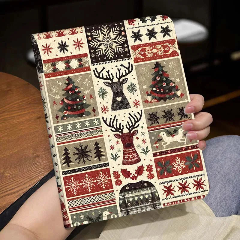 Christmas Art Retro For Lenovo Xiaoxin Tab Pad K10 K11 Y700 P11 3rd GT Pro Plus Gen Tablet Case Gift Cover