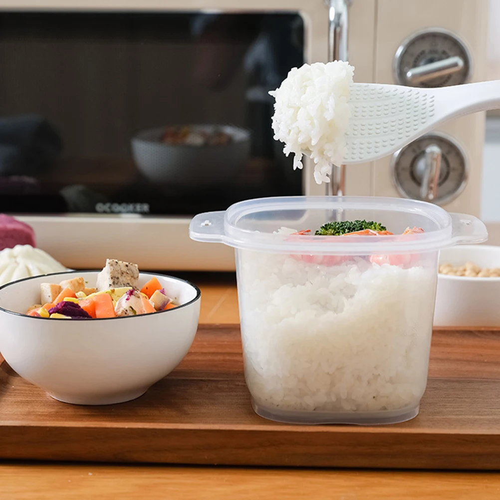 

2Pcs Elegant Design Heated Rice Box High Durability Microwave Lunch Containers