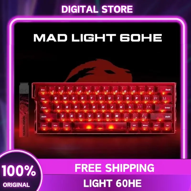 

FGG Madlions MAD Light 60HE Magnetic Switch Keyboard Wired Mechanical Keyboard 8000Hz 0.01mmRT Gaming Keyboard PC Accessories