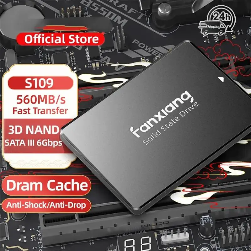 Top S109 SSD With Dram Cache 2.5''SATA SSD 1TB 2TB 4TB Full Speed 560MB/s Internal Solid State Disk for Laptop PC Desktop