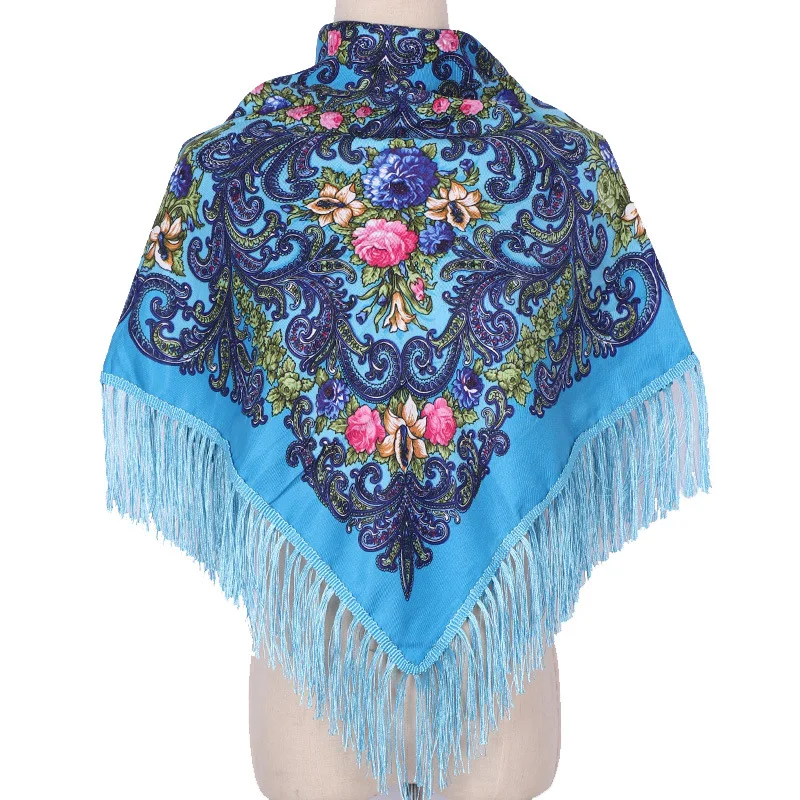 New bohemian scarf women\'s autumn/winter print warm shawl with Muslim headscarf stylish square scarf