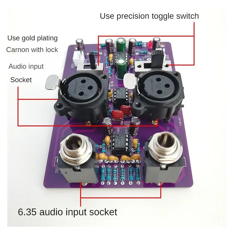 Nvarcher Dual Channel Stereo Balanced Input Gain BTL Bridge HIFI Preamp Amplification  Board