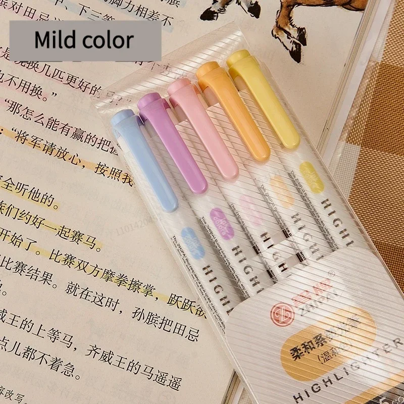 Double-Ended Pastel Highlighter Pen Set (5-Pack) image