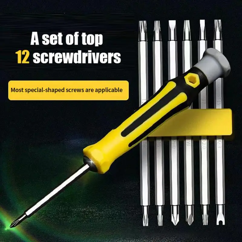 25in1/12 In 1 Magnetic Screwdriver Set Cross Flat Shaped Screwdriver Head Multifunctional Precision Handheld Maintenance Tool
