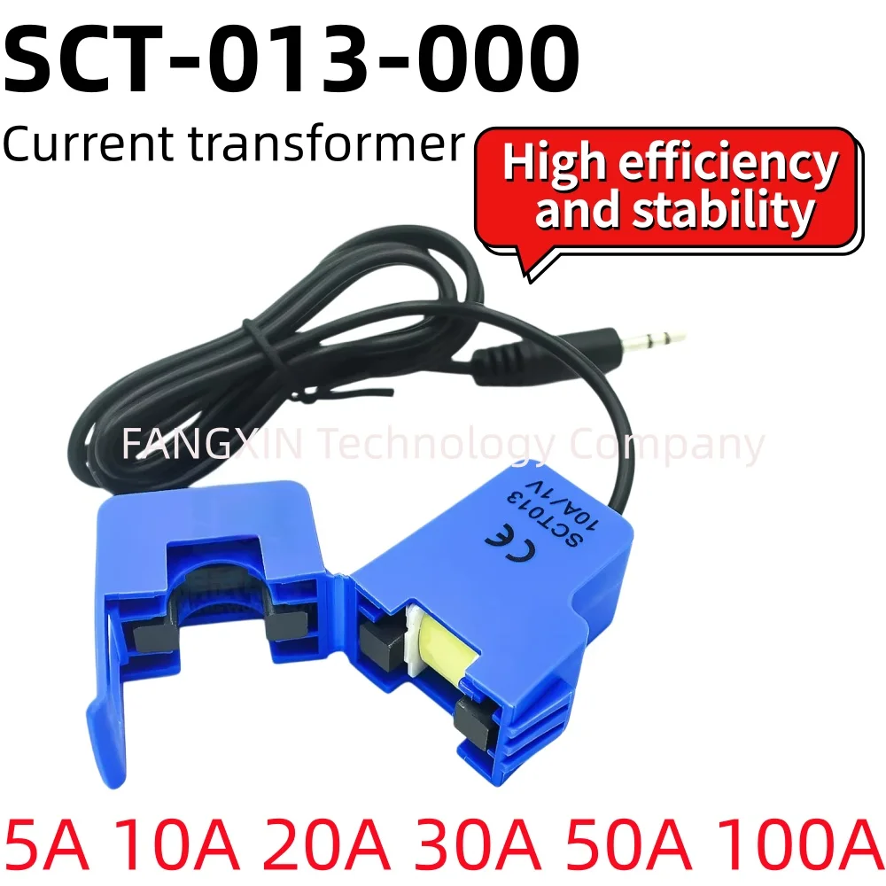 1PCS,SCT-013-000 50A 100A 5A 10A 20A 30A 50MA 1V 1% Non-invasive Split Core Current Transformer AC Current Sensor