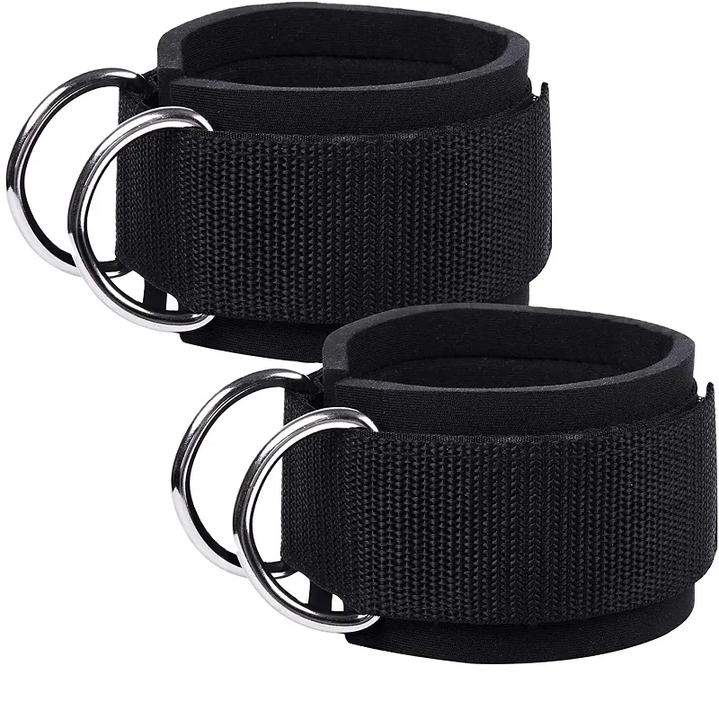 

Регулируемые кожаные ремни на щиколотке с двойным D-образным кольцом, защитные манжеты на щиколотке для домашнего спортзала, тренировок на тележке, спортивного использования, утяжелители на щиколотке