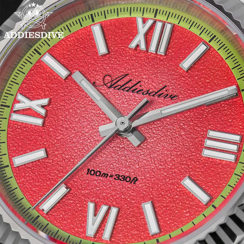 ADDIESDIVE New Men Quartz Watch Dual Color Dial Sapphire Glass Waterproof Watches 36MM Super Luminous Fashion Steel Wristwatch