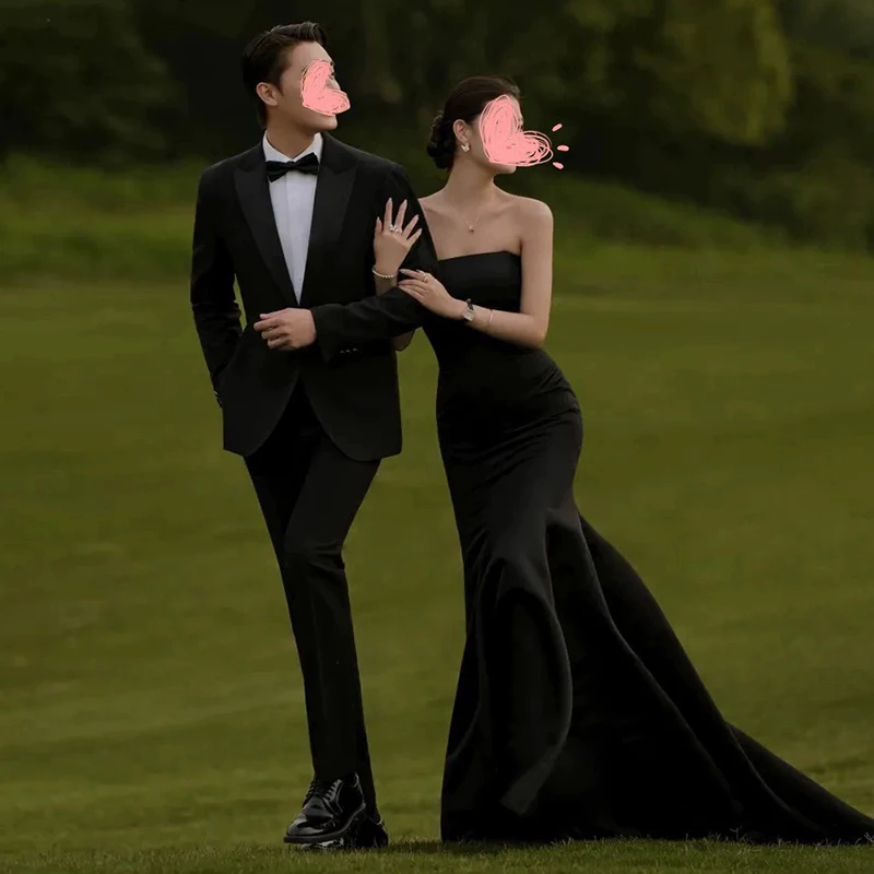 

Luxury White Satin Strapless Wedding Trailing Dresses for Bride 2026 Women Elegant Vintage Big Bow Ball Gown Long Party Dress