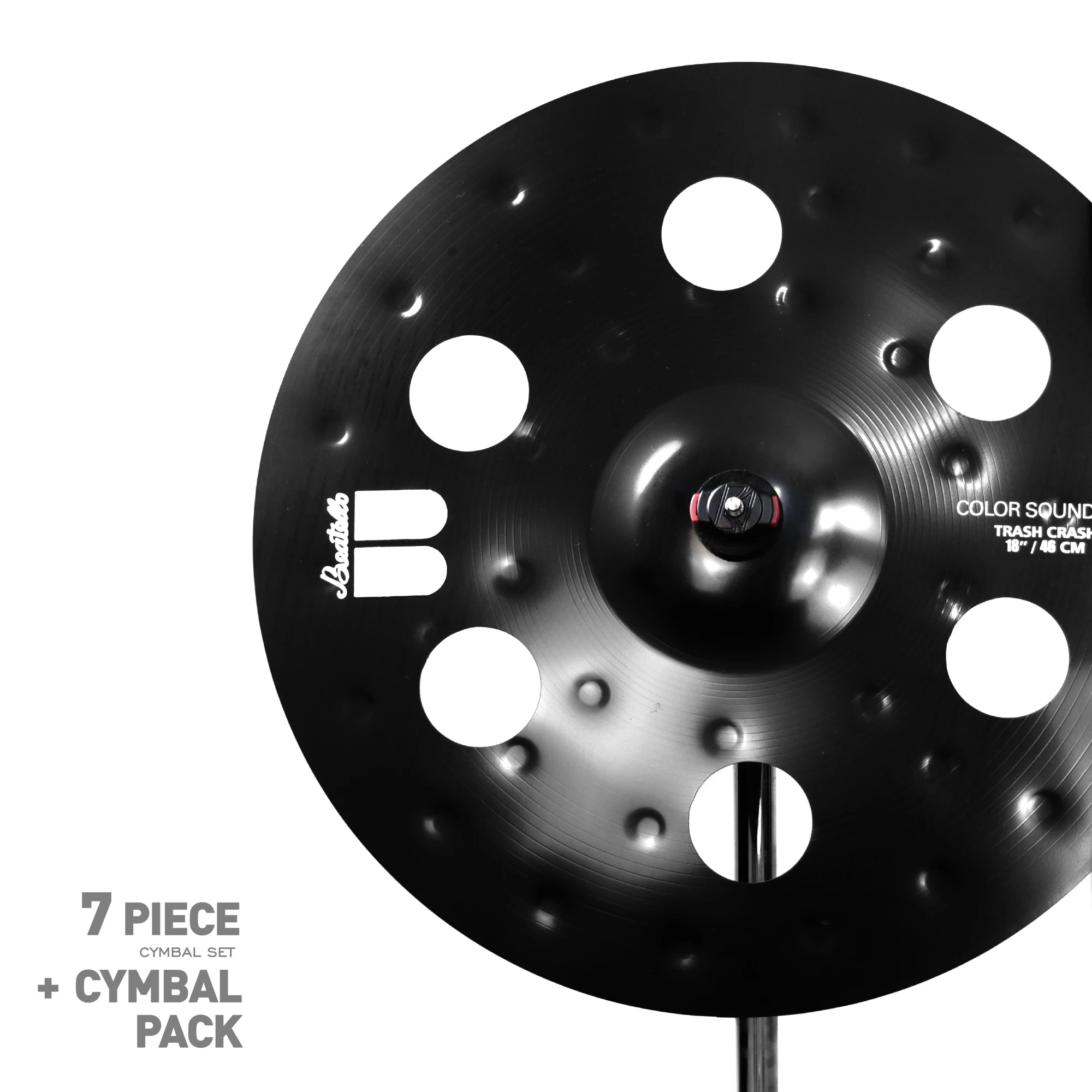 Beatello 7-Piece Black Devil Cymbals Set 8/14/16/18/20 Inch Instrument Cymbals With Black Bag For Drum Players view 6