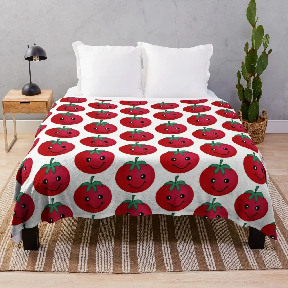 

Smile Tomato Throw Blanket Designers Flannels christmas gifts Summer Blankets