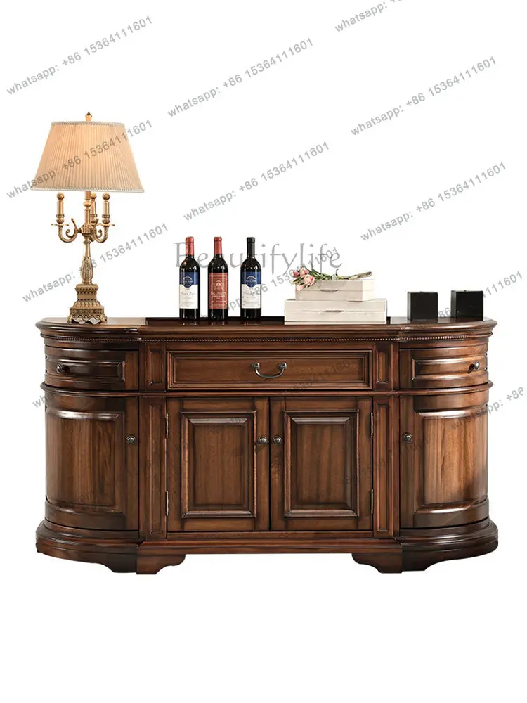 XX. European-style solid wood semi-round storage tea cabinet European-style corner wall cupboard