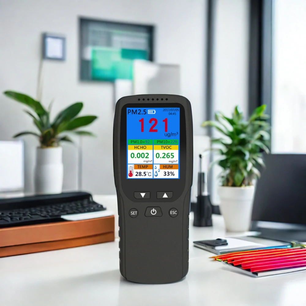 Dienmern DM106A PM2.5 Detector Handhold TVOC/HCHO Sensor Tester LCD Display Temperature and Humidity Value,Home Air Monitor