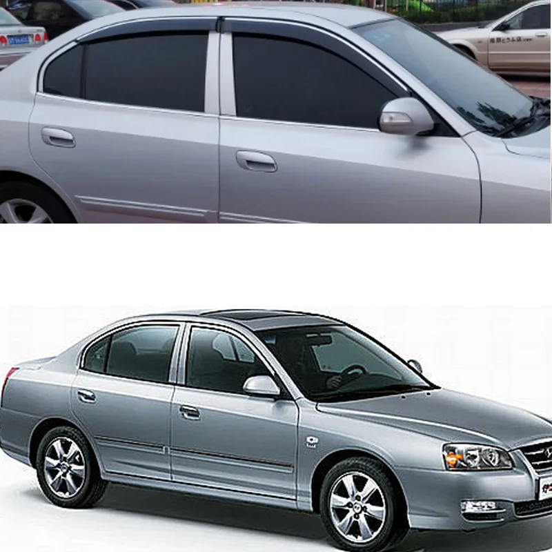 สำหรับ Hyundai Elantra 2000-2005หน้าต่าง Visors กันน้ำฝน Windows ที่บังฝน Deflector กันสาด Shield Vent Guard ฝาครอบ Trim