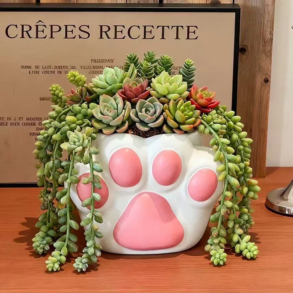 Modern Cat Paw Shaped Flower Pot Decorative Vase For Home Desktop Art Present Home Living Room Entrance Cabinet Decorative