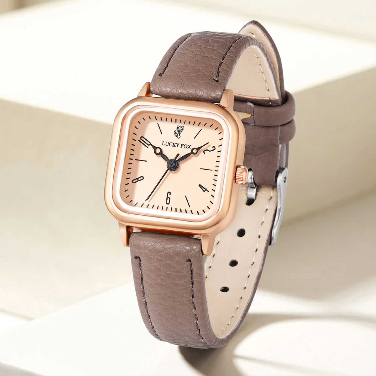 Women Thin Belt Quartz Watch Simple Square Dial Clock Quartz Wrist Watches Ladies Casual Wristwatch Clock