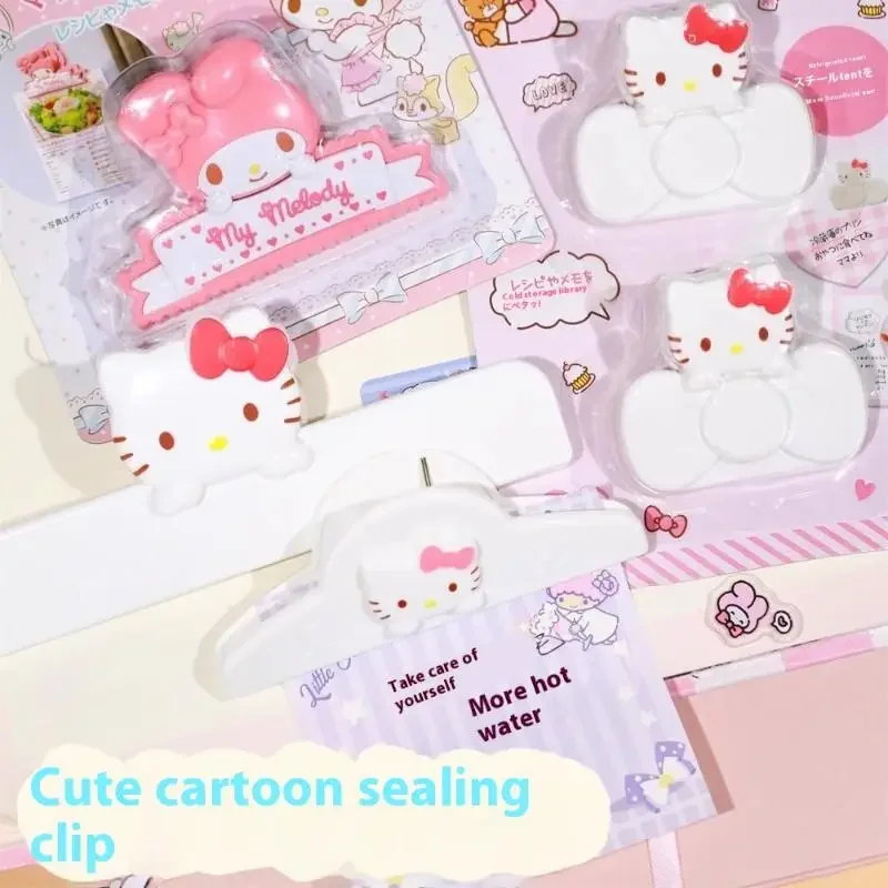 

1/2 шт., зажим для герметика Hello Kitty Melody Sanrio, зажимы для хранения пищевых продуктов, магнитная наклейка на холодильник, держатель для билетов, папка для ручных скидок