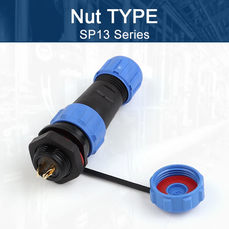 SP13 IP68 Nut/Flange/Docking Waterproof Connector Plug Socket 2/3/4/5/6/7 Pin Male Female Quick Cable Wire Connectors Welding
