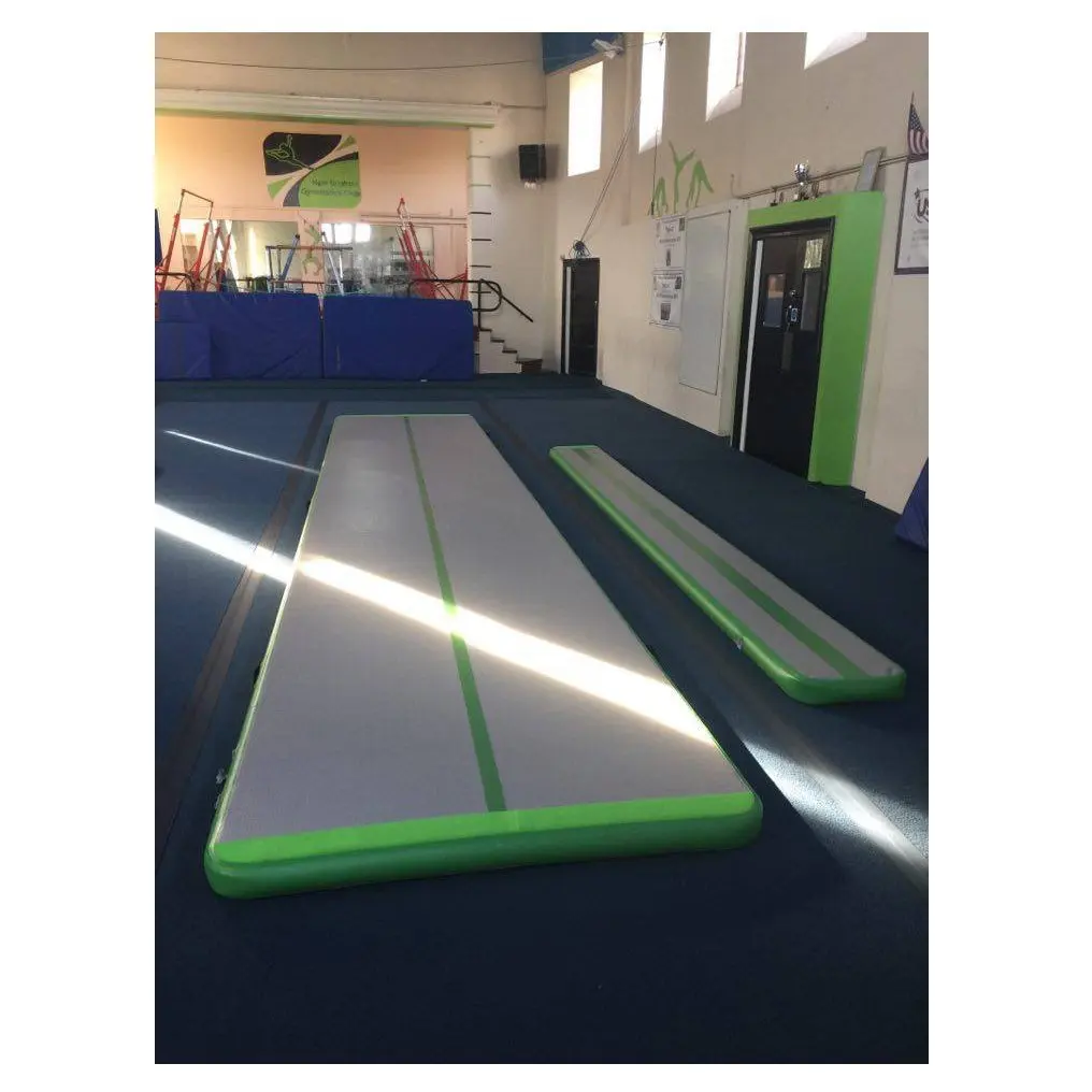 HIBADOU Aufblasbare Airtrack Luftmatte Tumbling-Bahn 8x1x0,2m Aufblasbare Gymnastik-Trainingsmatte Mit Pumpe – Detail 12