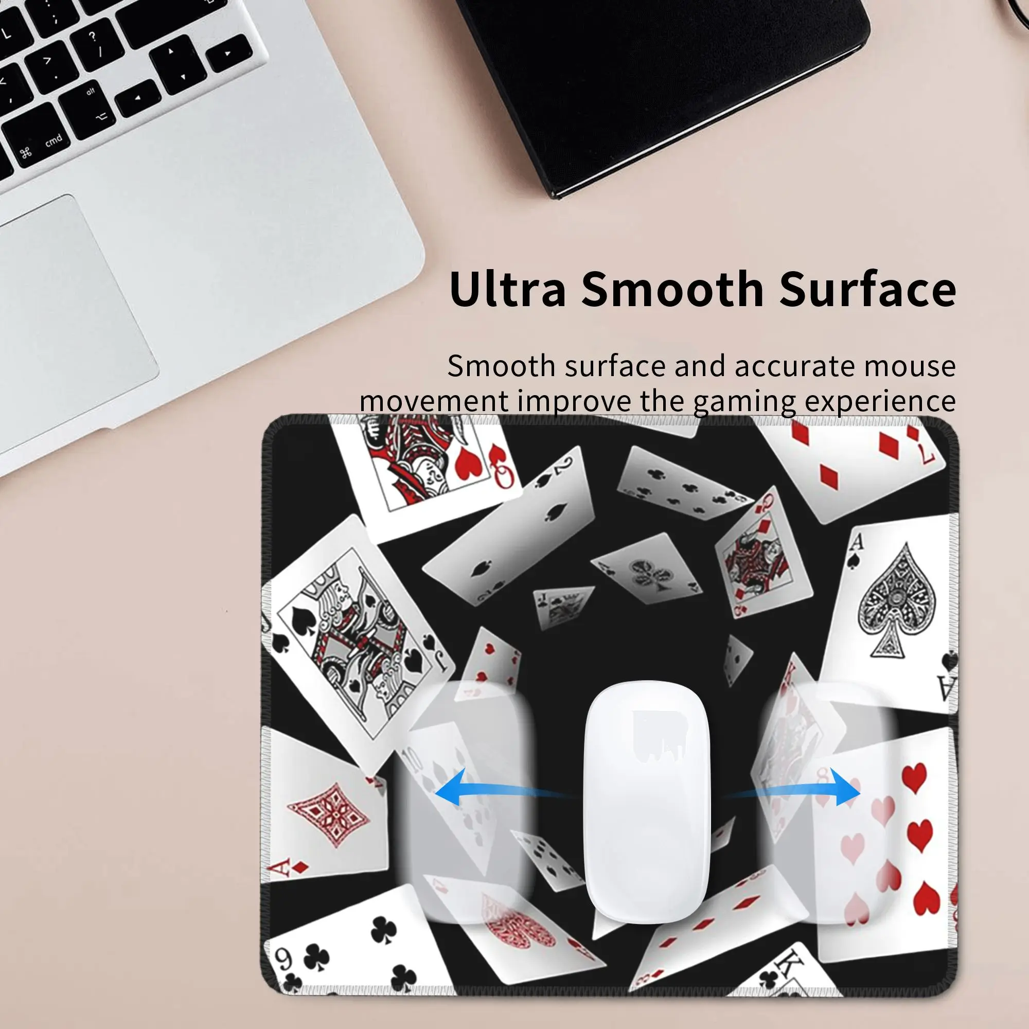Falling Poker Card Mouse Pad Computer Keyboard Mouse Mat Gaming PC Laptop Desk Mat Office Accessories Table Mats
