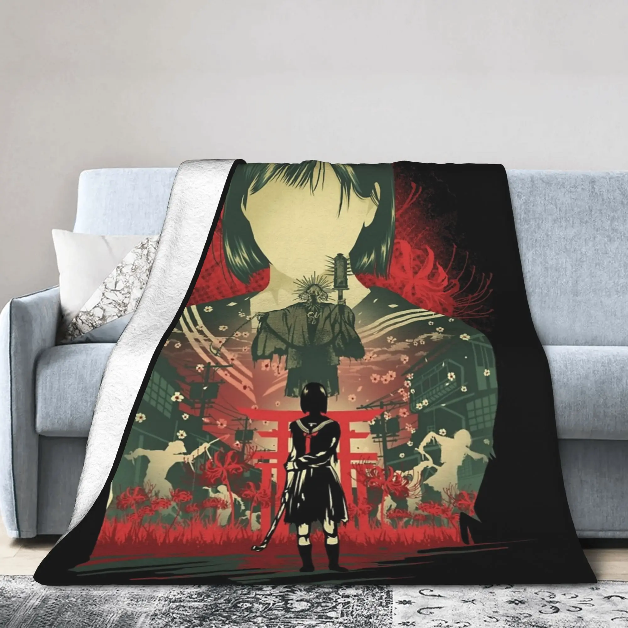 Silent Hill F Blossom Blanket Velvet Autumn/Winter  Portable Ultra-Soft Throw Blanket for Sofa Outdoor Rug Piece