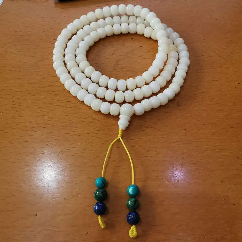 108Beads Natural Talipo Bodhi Prayer Malas 8mm 10mm Tibetan Rosary Barrel Necklace BRO783