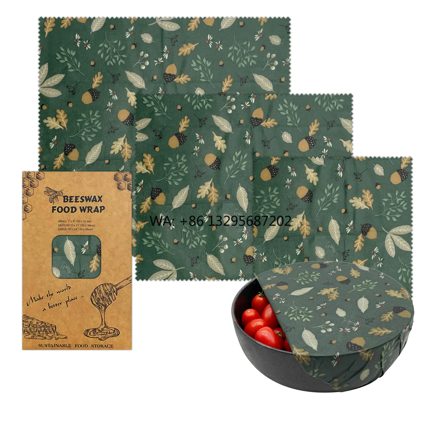 

Hot Sale Eco Friendly Organic Grade Beeswax Food Wrap Reusable Beeswax Wrap