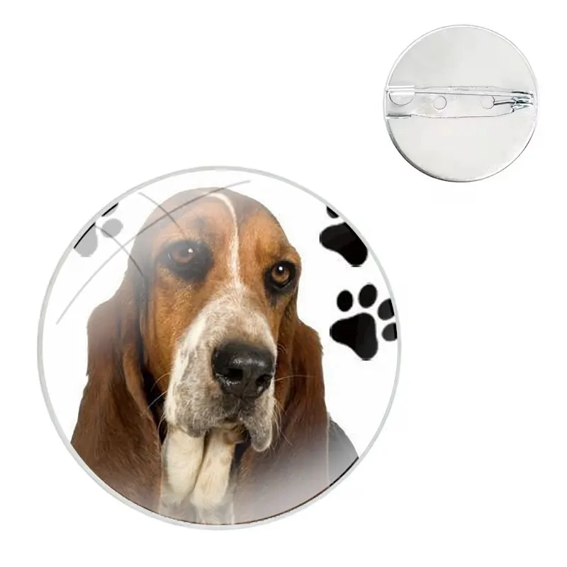 Basset Hound dog art Pins Badge Metal Brooches For Clothes Backpack Decoration gift