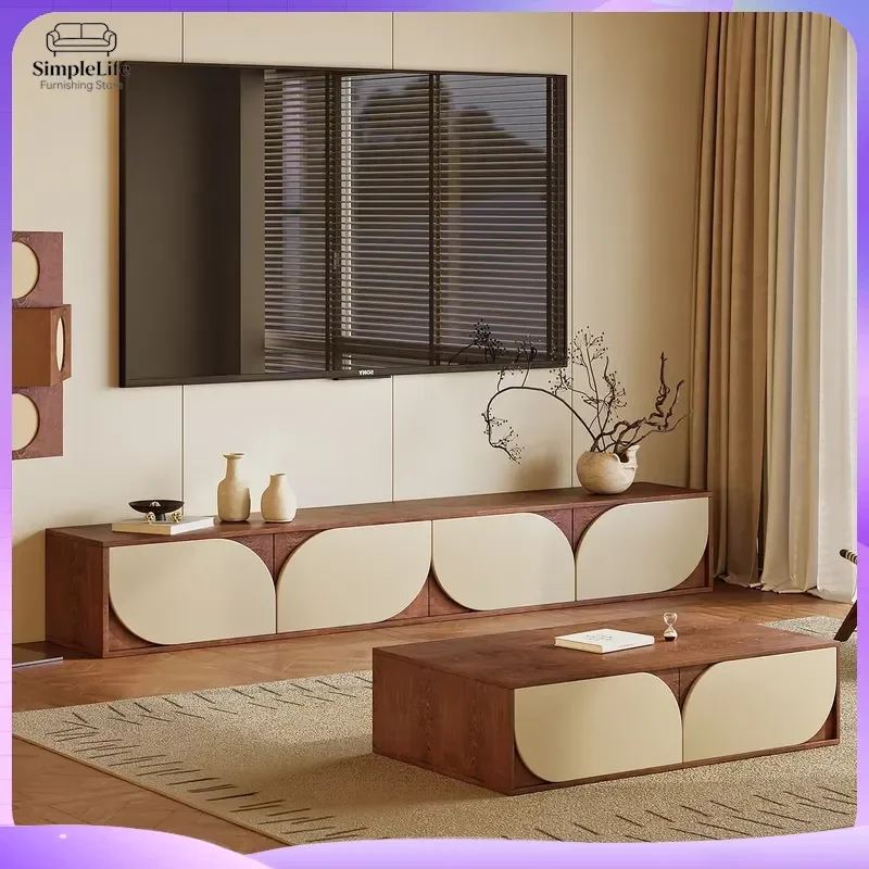 Medieval Style TV Cabinet Solid Wood Living Room TV Stand High Cabinet Small Space Furniture Rustic Entertainment Center