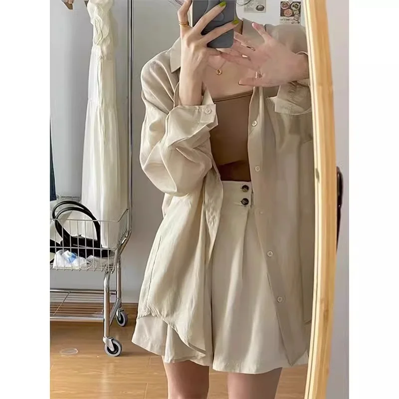 

Sunscreen Shirt Outer Coat for Women 2024 Summer New Coffee Color Thin Style Outerwear Cardigan French Chiffon Shirt Luxury Top