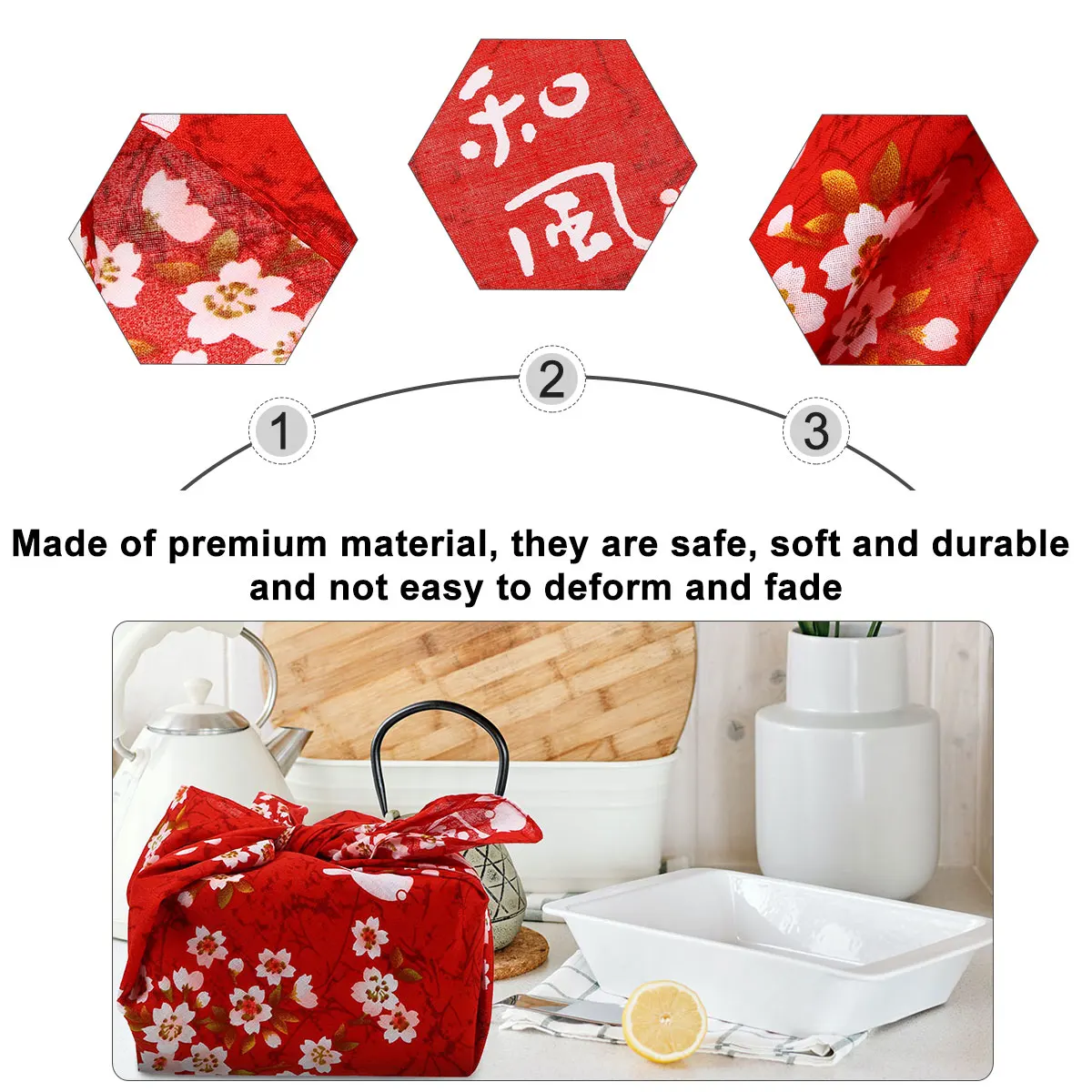 

1pc Flower Rabbit Tablecloth Bento Wrapping Cloth Japanese Handkerchief Small Kitchen Bar Use Premium Material