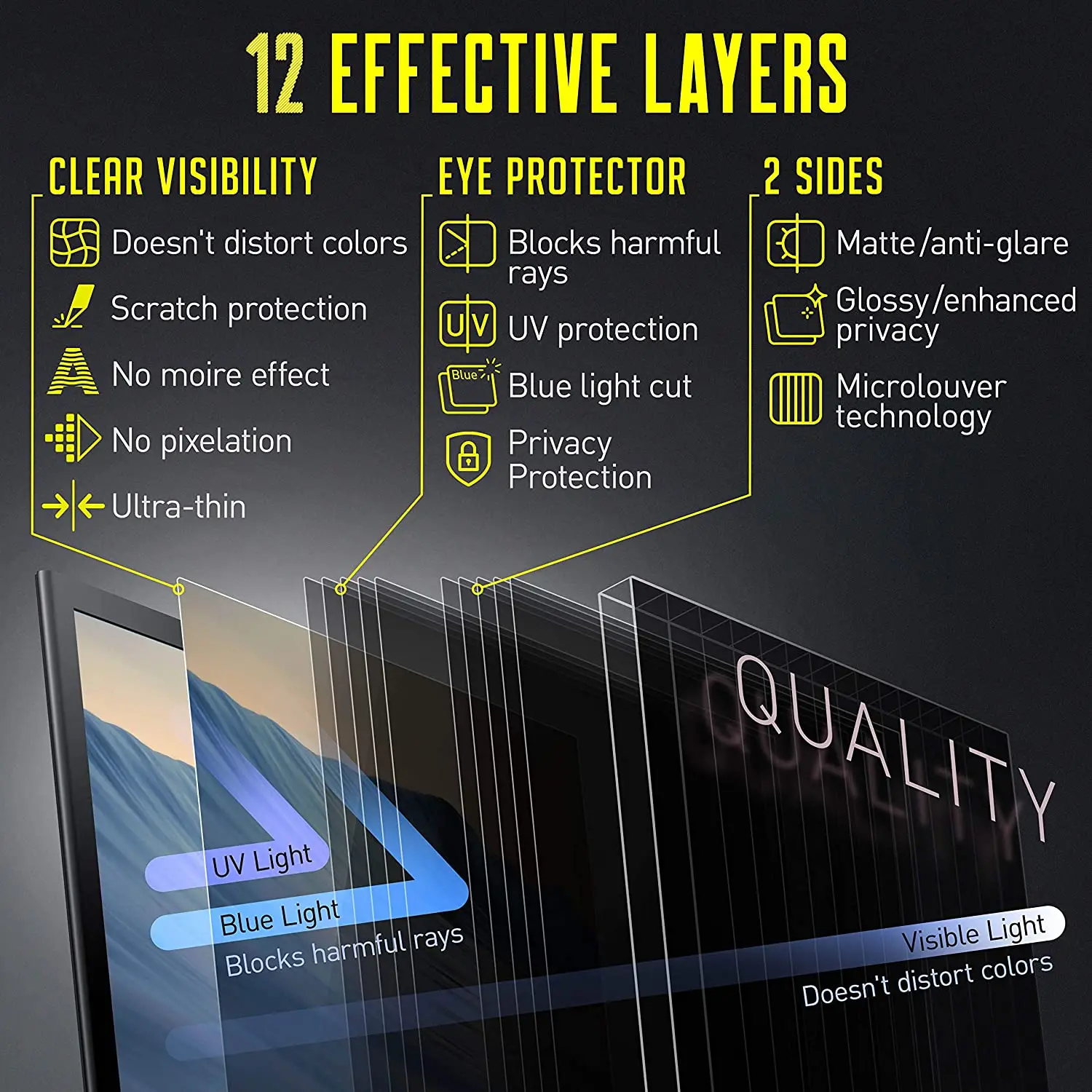 14.1 inch 304x190mm Privacy Filter Anti spy Screens protective film for 16:9 Laptop Privacy Filter Screen Protector