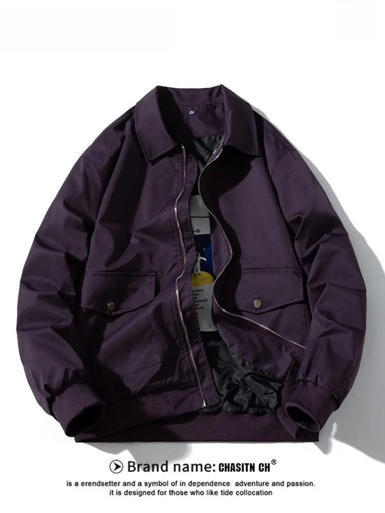 

American Retro Workwear Jaet Men's Autumn Winter High Faion Plum Baseball Sle Trendy Brand Couple Pilot Jaet