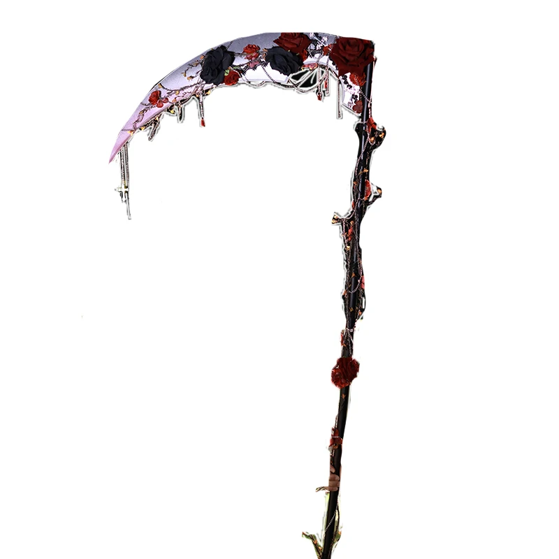 [Death's Scythe] Original Hexagram Original Lolita Handcrafted Halloween Gothic Dark Rose Staff Prop