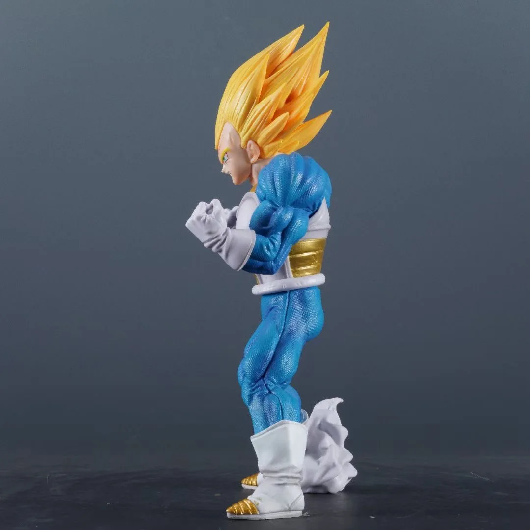 25.5cm Dragon Ball Muscle Vegeta Super Saiyan Exercise Anime Figure Model Statue Boy Collection Desktop Decoration Ornament Toy