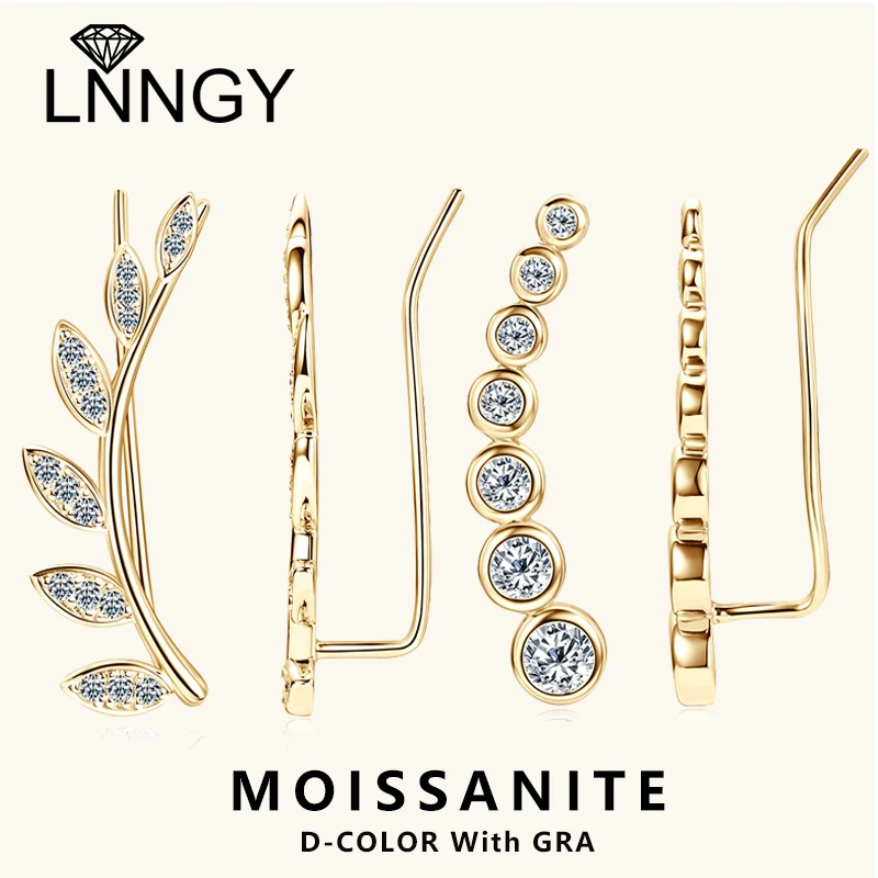 

Lnngy pendientes plata 925 пробы серебряные серьги-гвоздики Муассанит альпинист серьги с сертификатом для женщин вечерние украшения