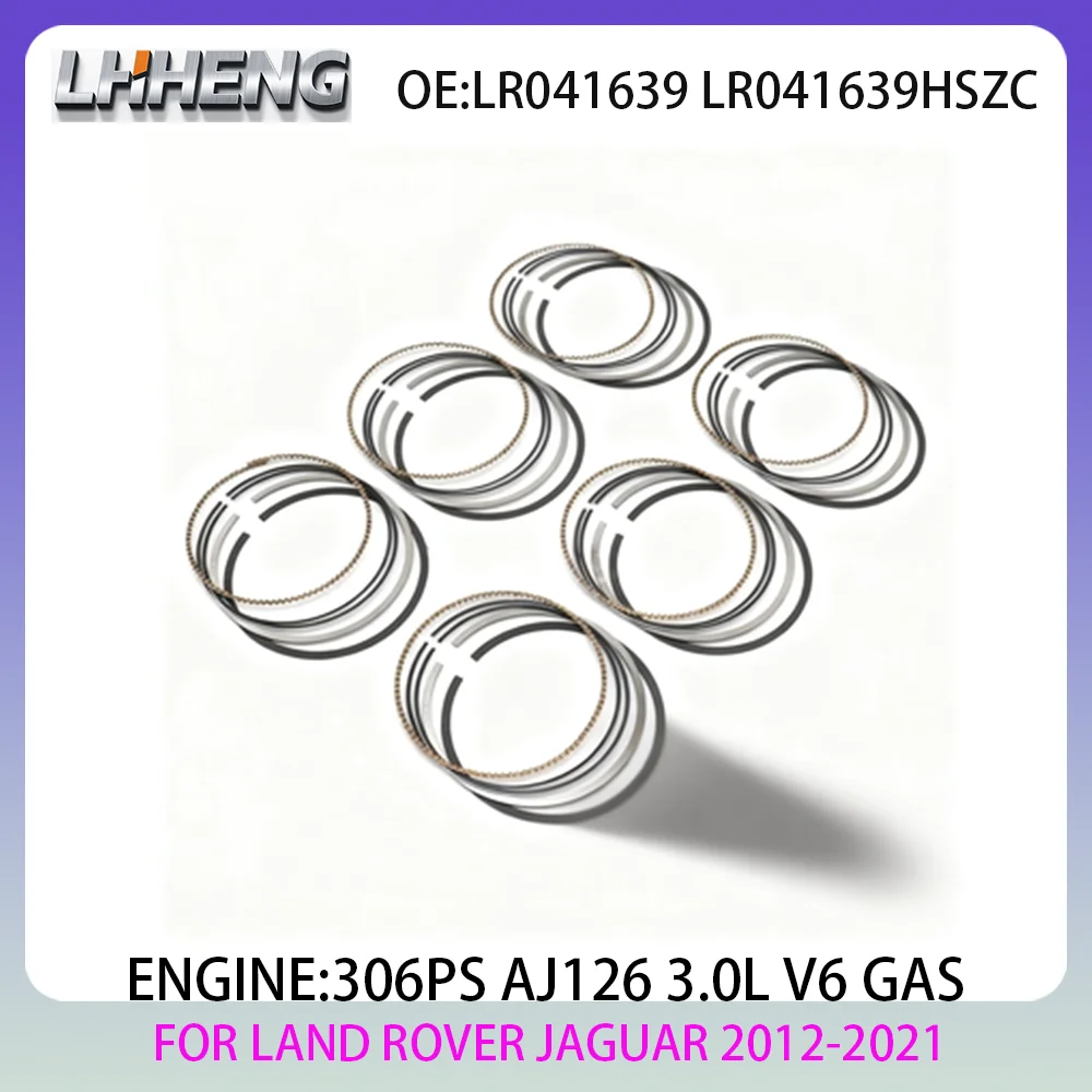 

306PS AJ126 Engine piston rings for LAND ROVER DISCOVERY RANGE ROVER JAGUAR F-TYPE XE XF XJ 3.0L 3.0 L T V6 GAS 12-21 LR041639