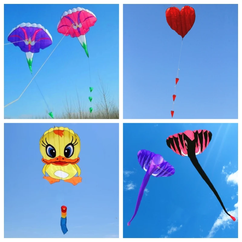 Inflatable kites fly nylon fabric soft kite weifang big kite wheel walk in sky outdoor toys for adults kites windsock animal koi