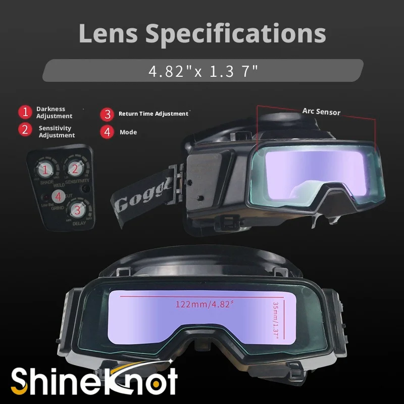 SHINEKNOT Automatic Dimming Welding Glasses Welding Goggles Protective Head Mounted Argon Arc Welding Goggles